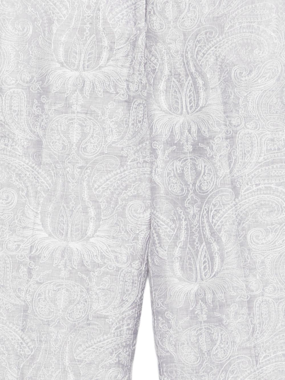 SEVENTY Pantaloni in lino e seta celeste con stampa 