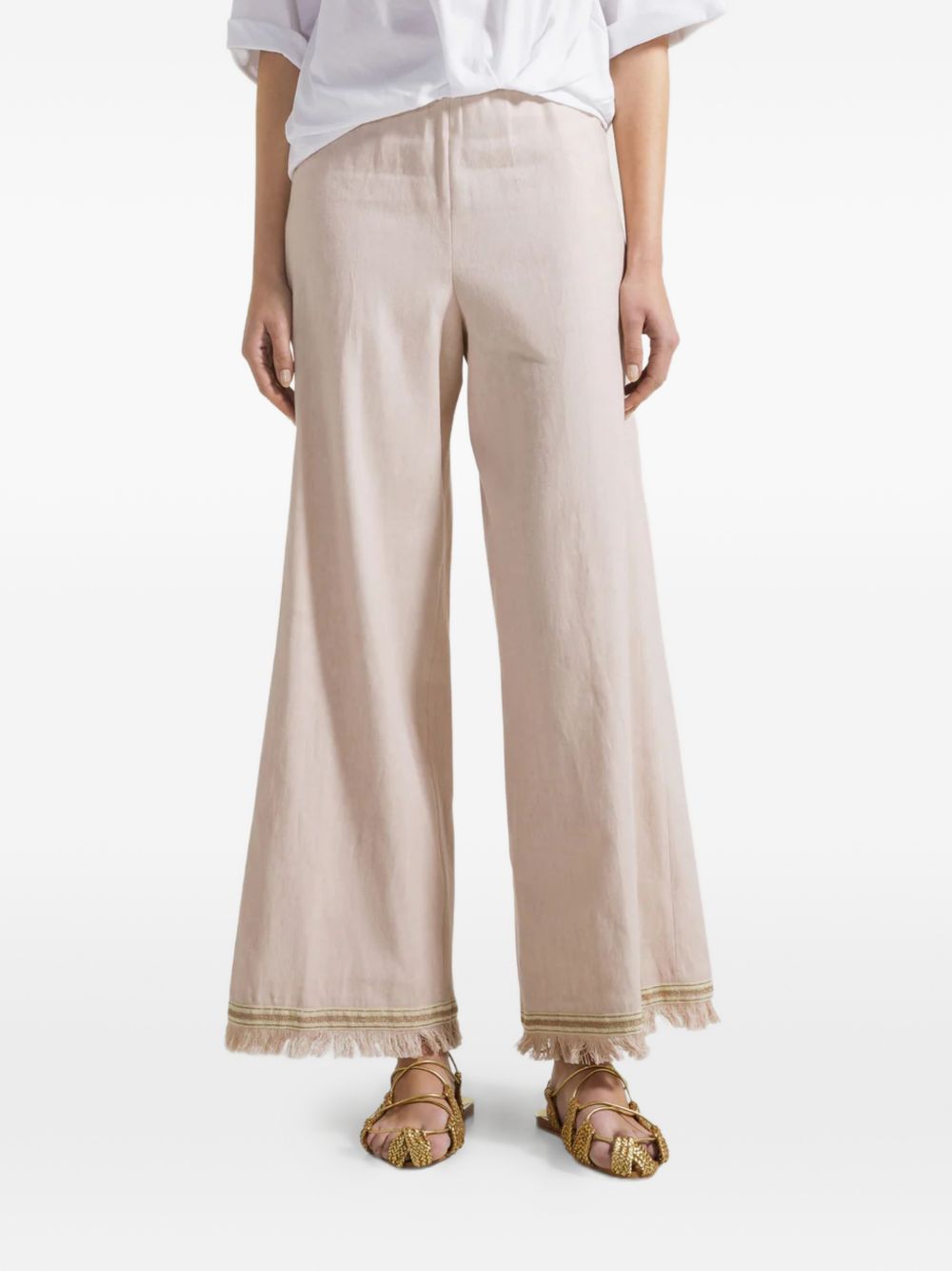 SEVENTY Pantaloni in lino misto cotone rosa 