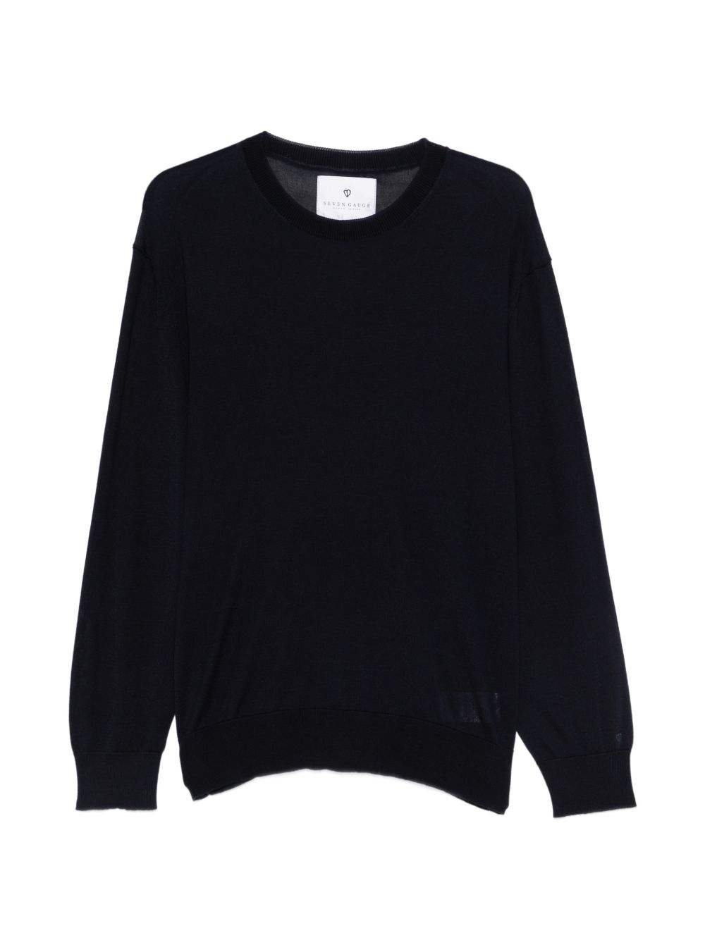 SEVEN GAUGE Maglia in cotone nero girocollo 