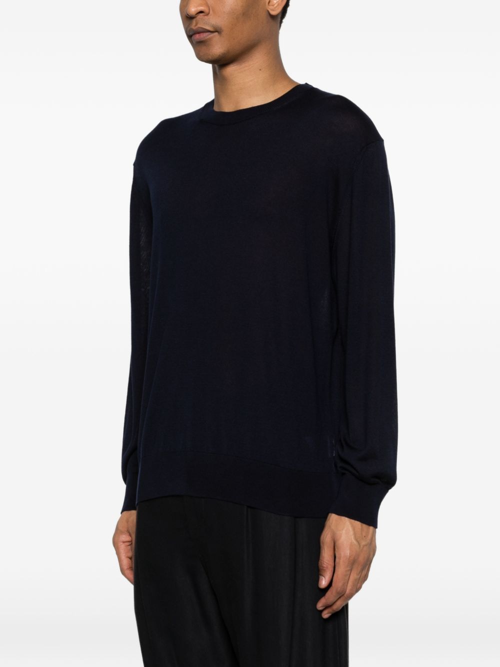SEVEN GAUGE Maglia in cotone nero girocollo 