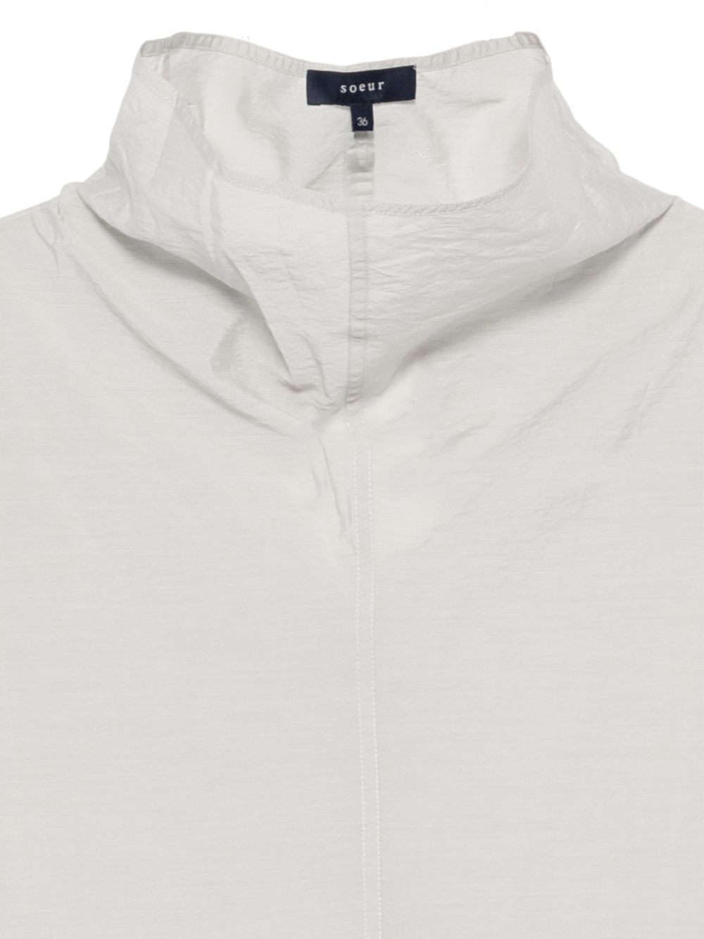 SOEUR Top Izumi in cotone grigio senza maniche a collo alto 