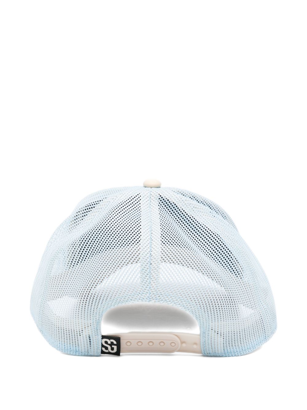 SOUTH GARAGE Cappello da baseball celeste e bianco con stampa 