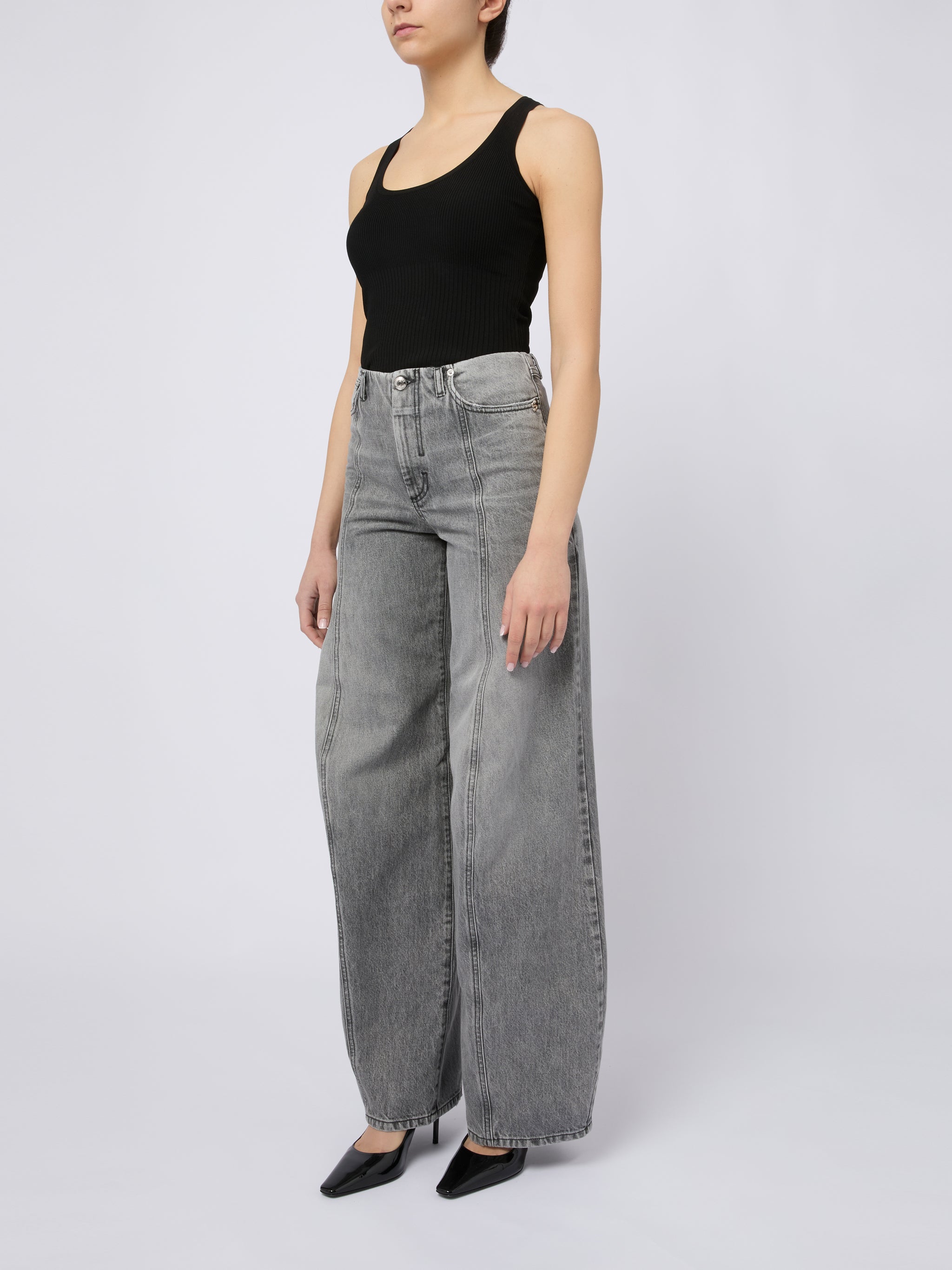 SPORTMAX Pantaloni Carezza effetto wash grigio 