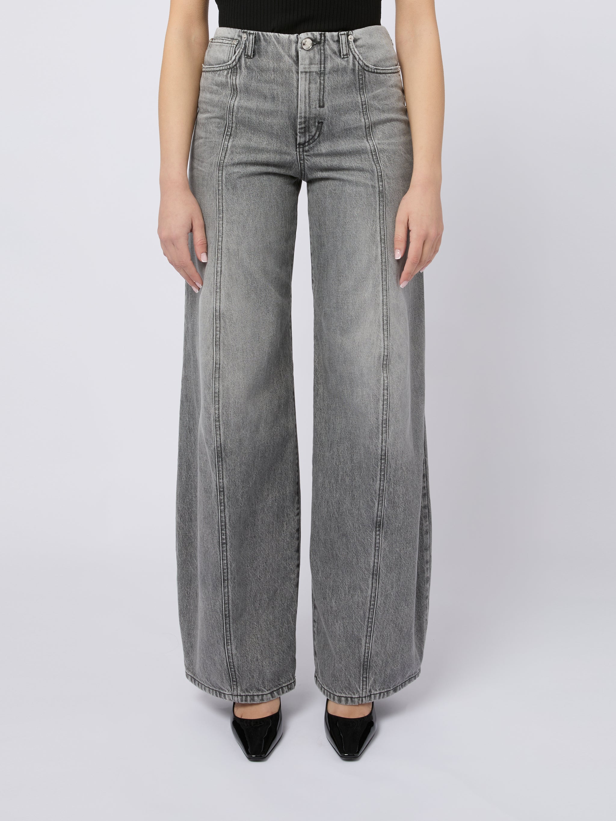 SPORTMAX Pantaloni Carezza effetto wash grigio 