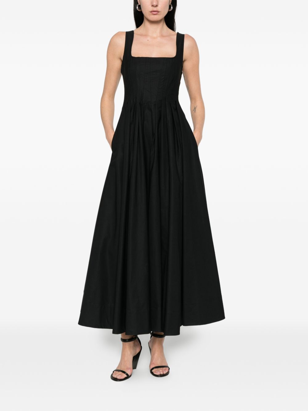 SPORTMAX Abito lungo Giro in cotone nero 