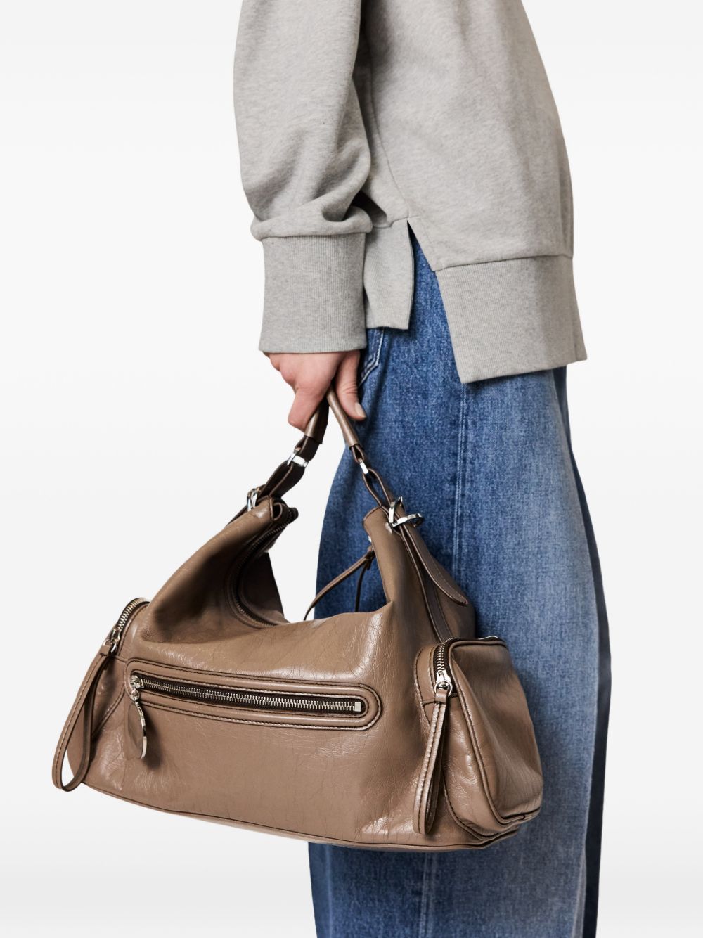 STELLA MCCARTNEY Borsa a spalla in ecopelle con tasche esterne 