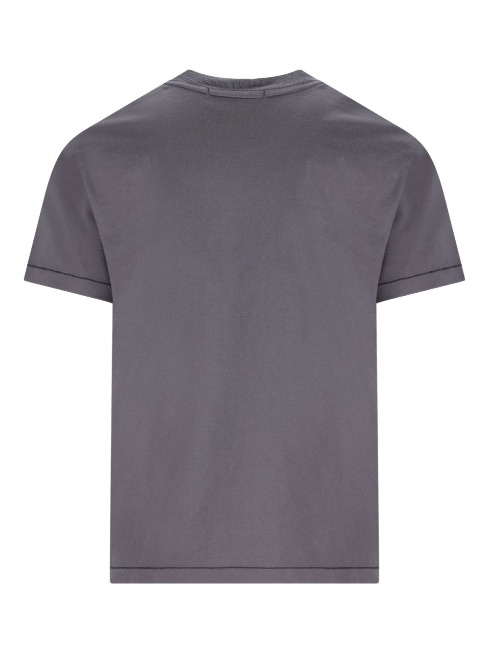 STONE ISLAND T-shirt in cotone grigio con logo 