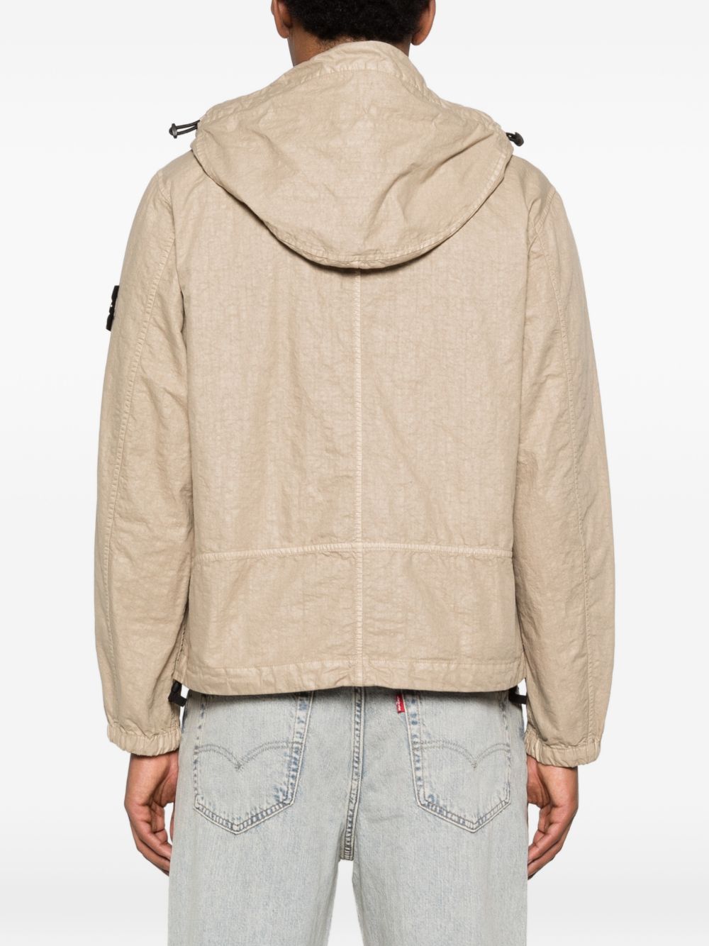 STONE ISLAND Giacca con cappuccio e zip beige 