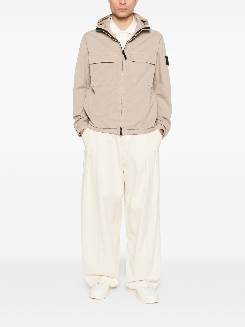 STONE ISLAND Giacca con cappuccio in cotone 