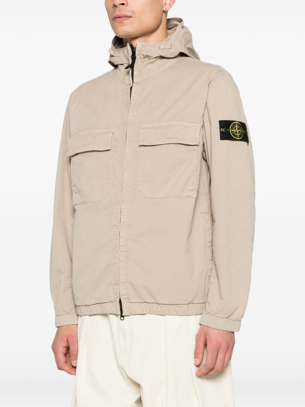 STONE ISLAND Giacca con cappuccio in cotone 
