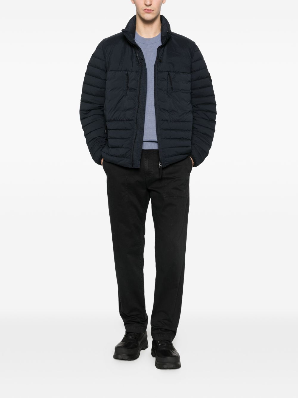 STONE ISLAND Piumino trapuntato blu navy 