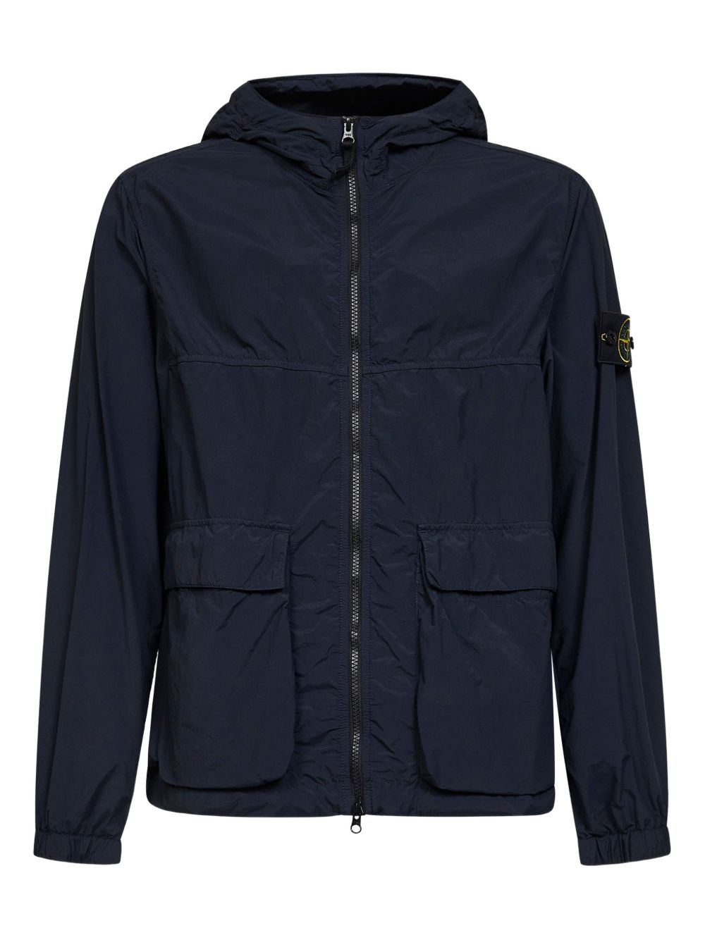 STONE ISLAND Giacca con cappuccio in nylon blu navy 