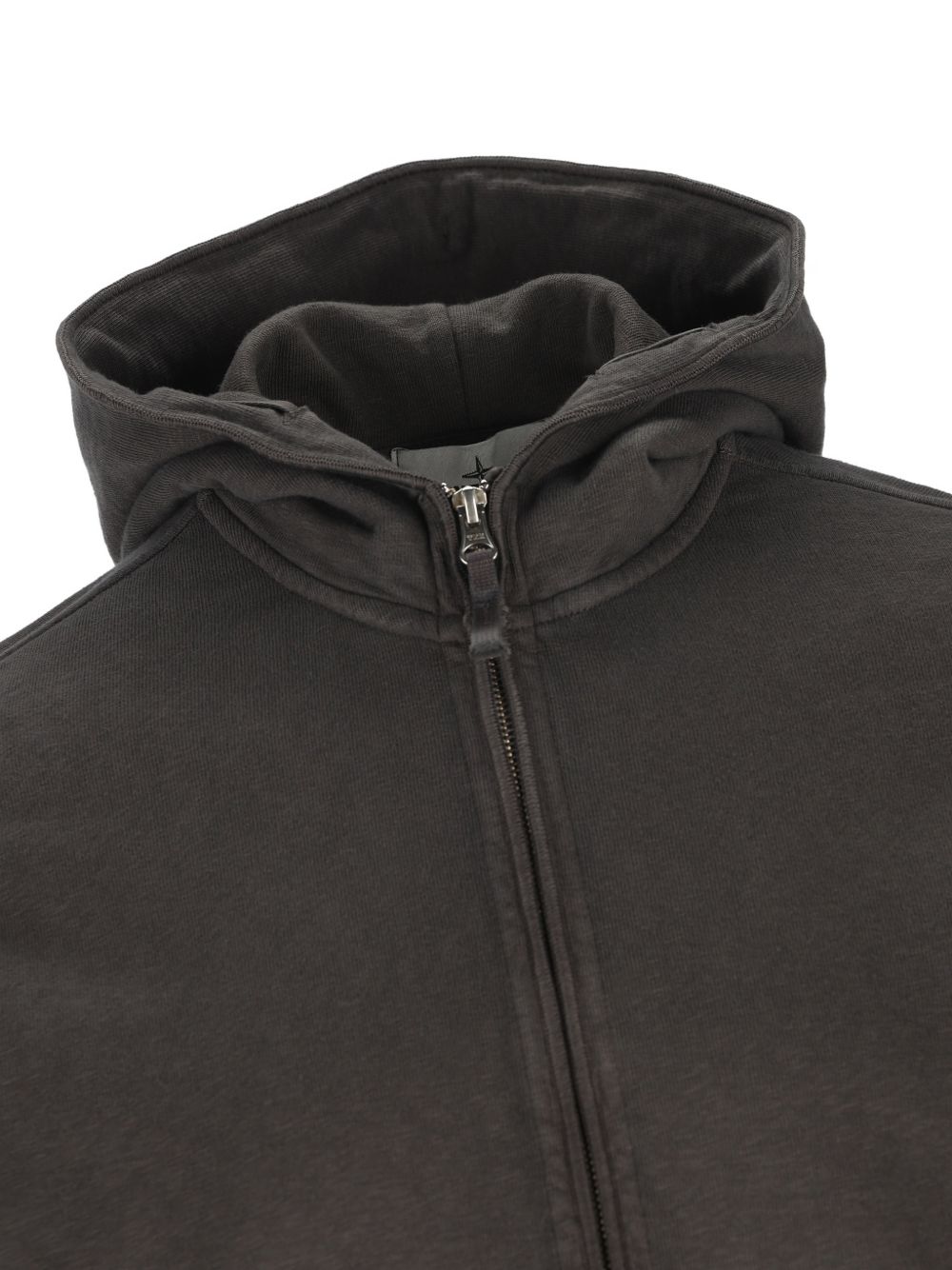 STONE ISLAND Felpa grigia con cappuccio e zip 