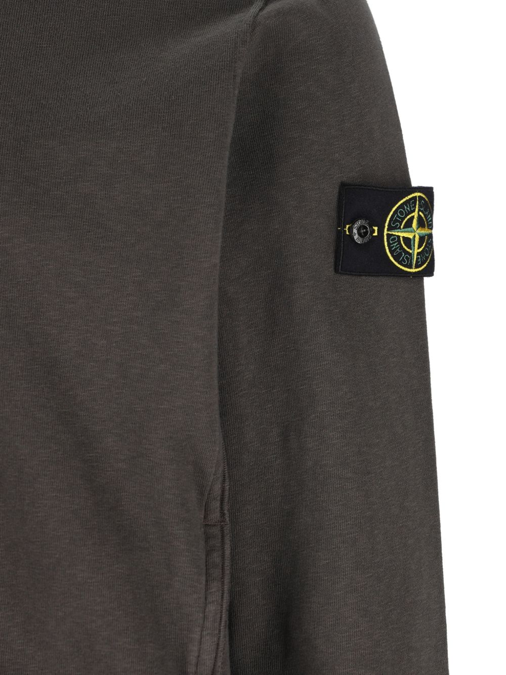 STONE ISLAND Felpa grigia con cappuccio e zip 