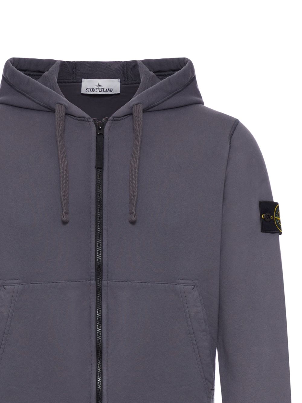 STONE ISLAND Felpa in colore blu chiaro con cappuccio e zip 