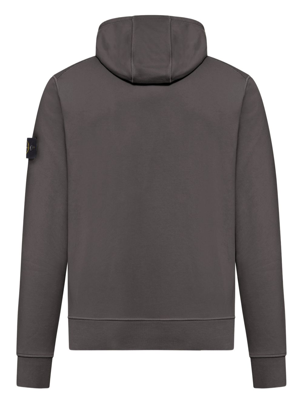 STONE ISLAND Felpa in cotone grigio con cappuccio 