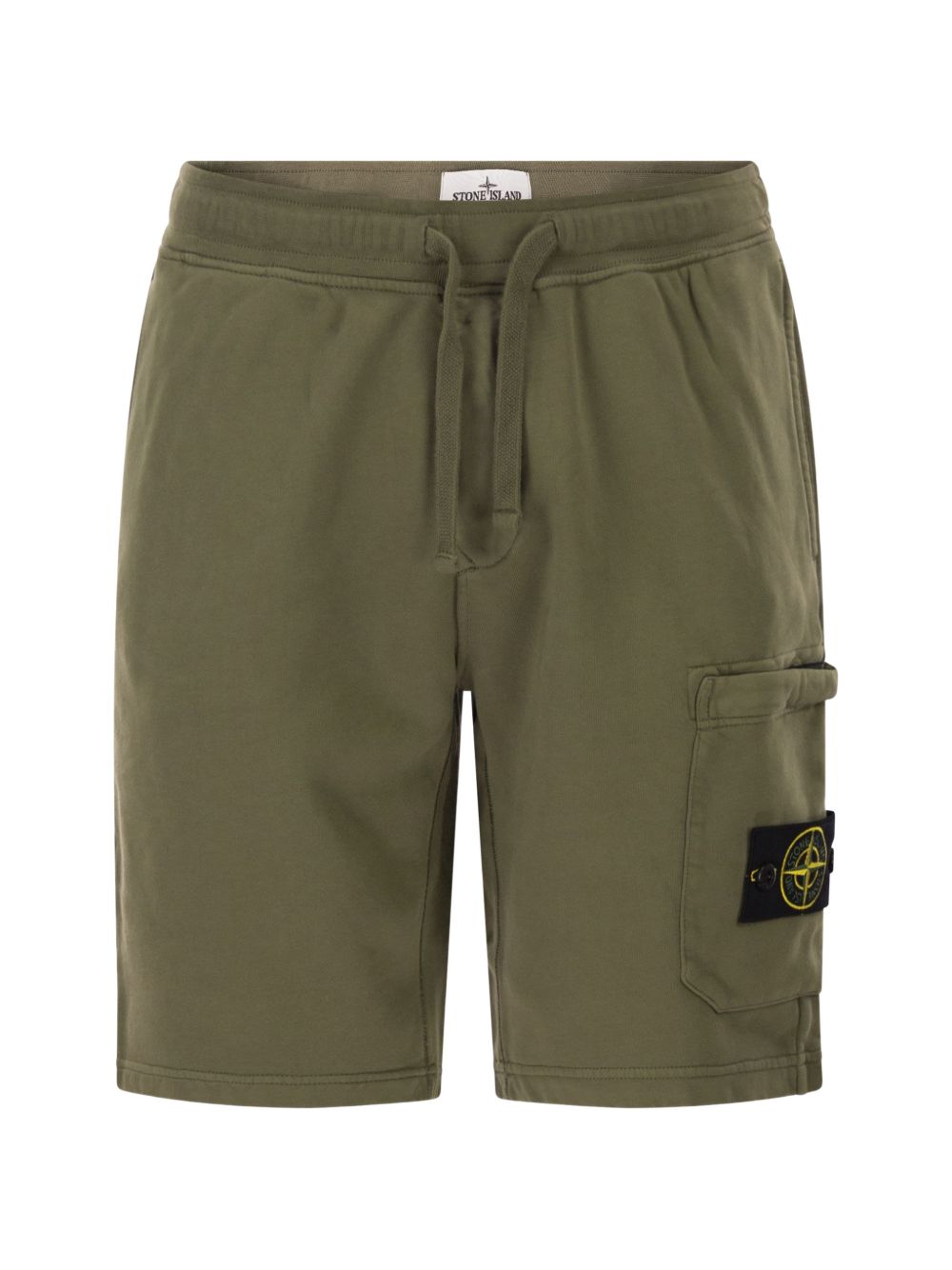 STONE ISLAND Shorts verde militare con tasche cargo 