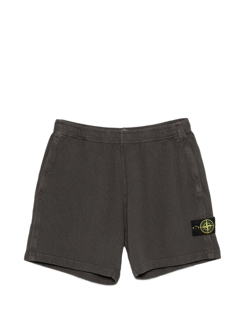 STONE ISLAND Shorts grigio scuro con logo 