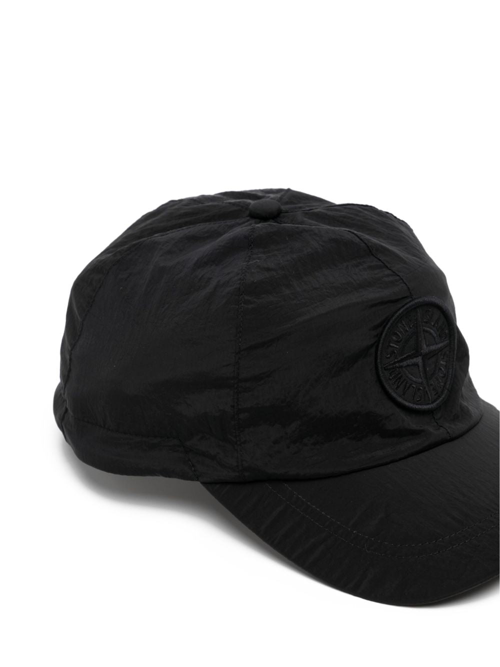 STONE ISLAND Cappello baseball nero con logo 