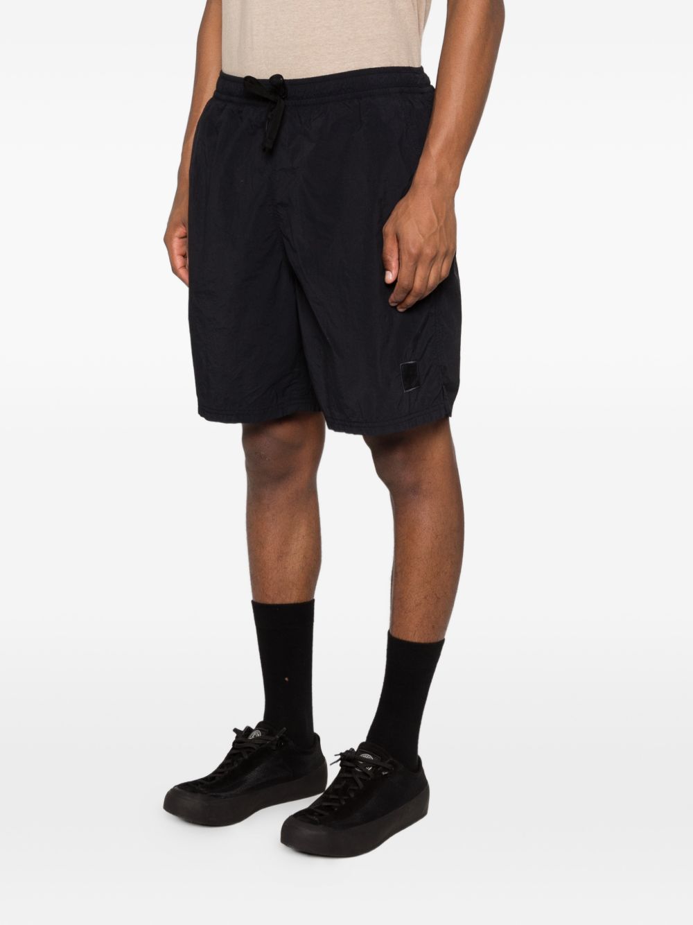STONE ISLAND Shorts neri con logo 