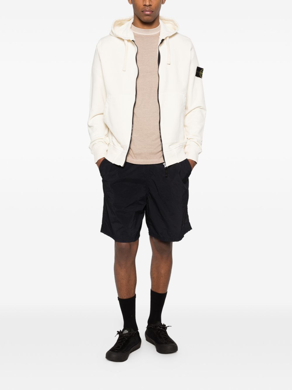 STONE ISLAND Shorts neri con logo 
