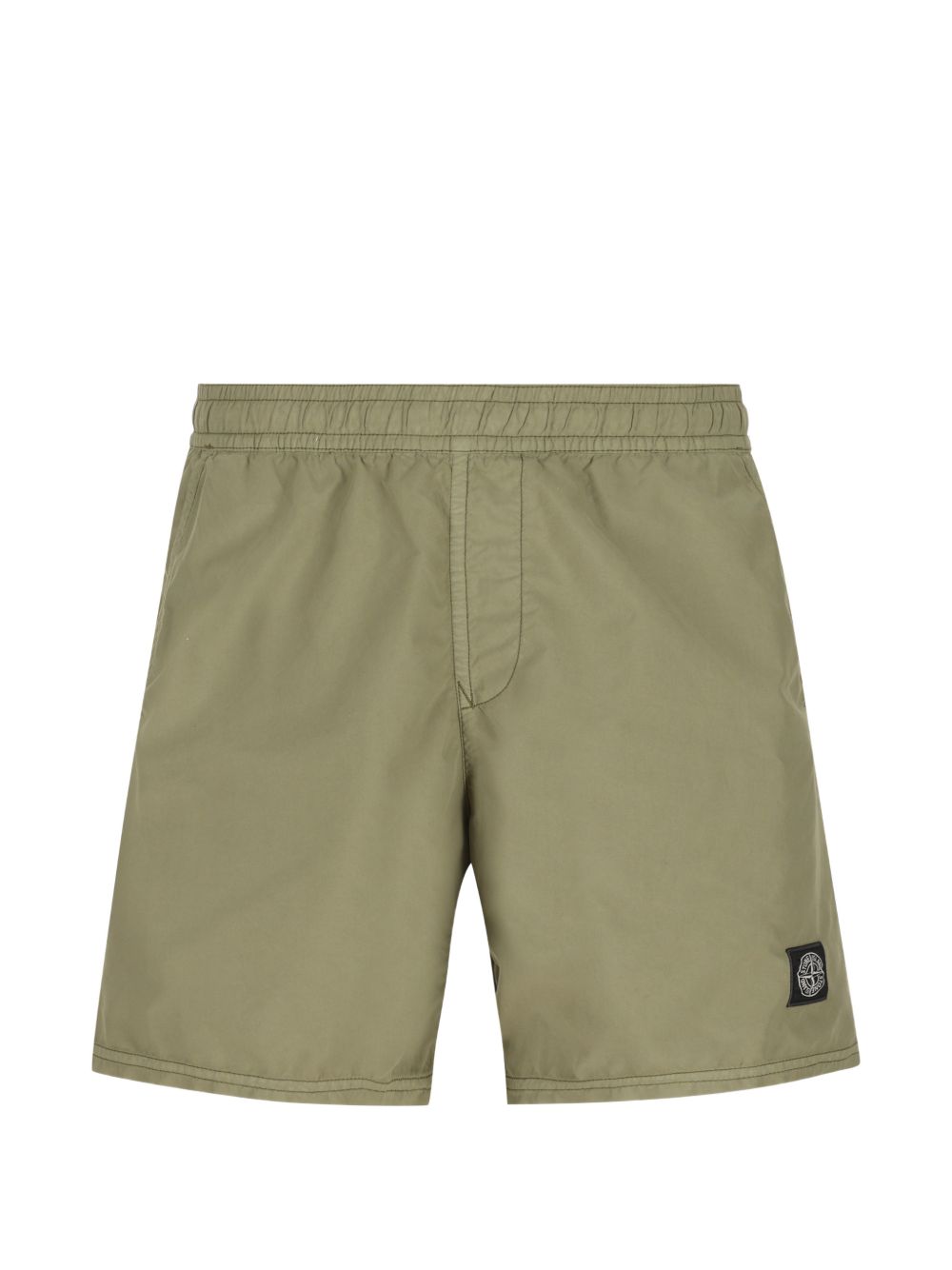 STONE ISLAND Costume verde con patch logo nero 