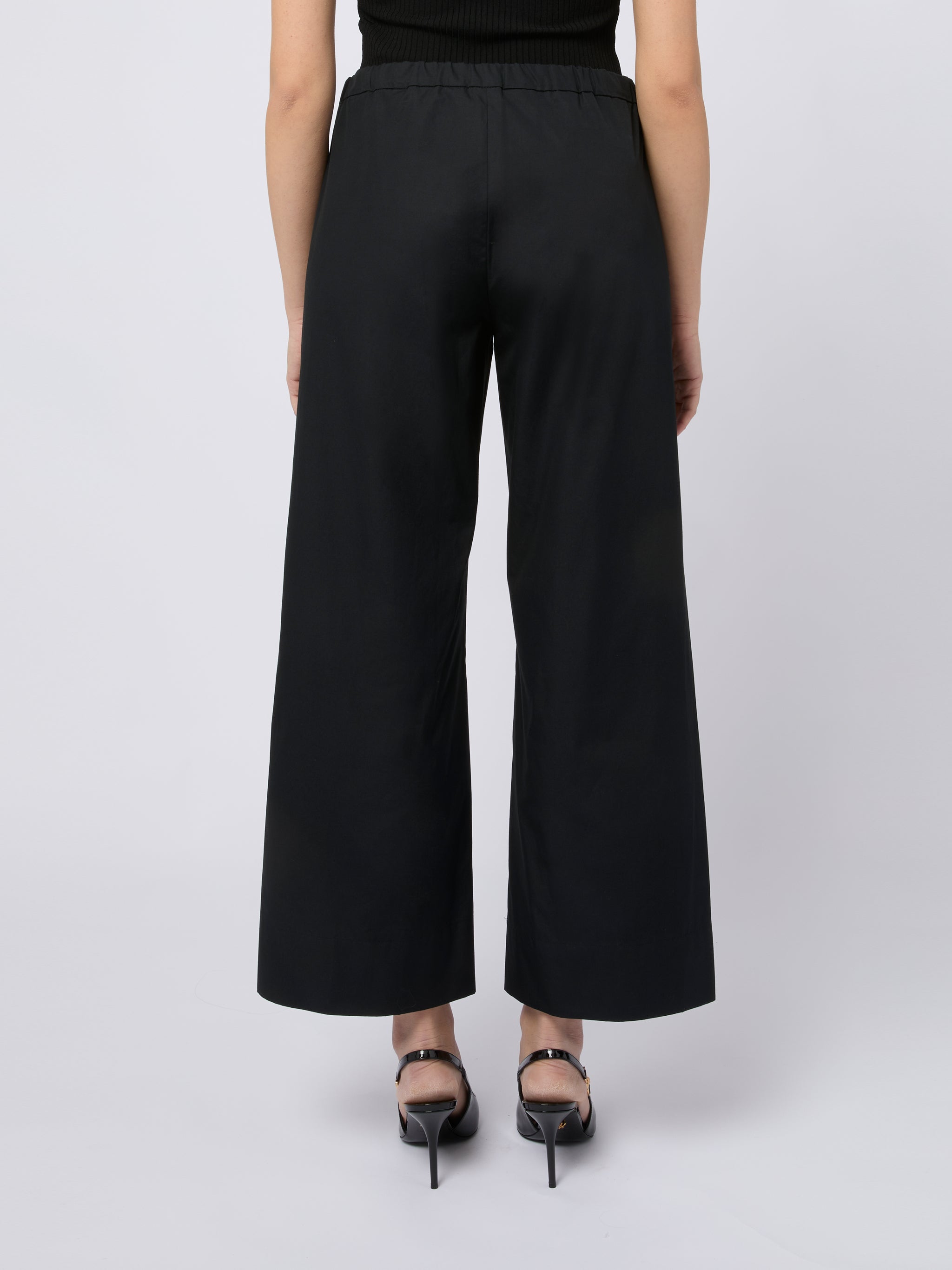 S MAX MARA Pantaloni Argento casual con fiocco bianco neri 
