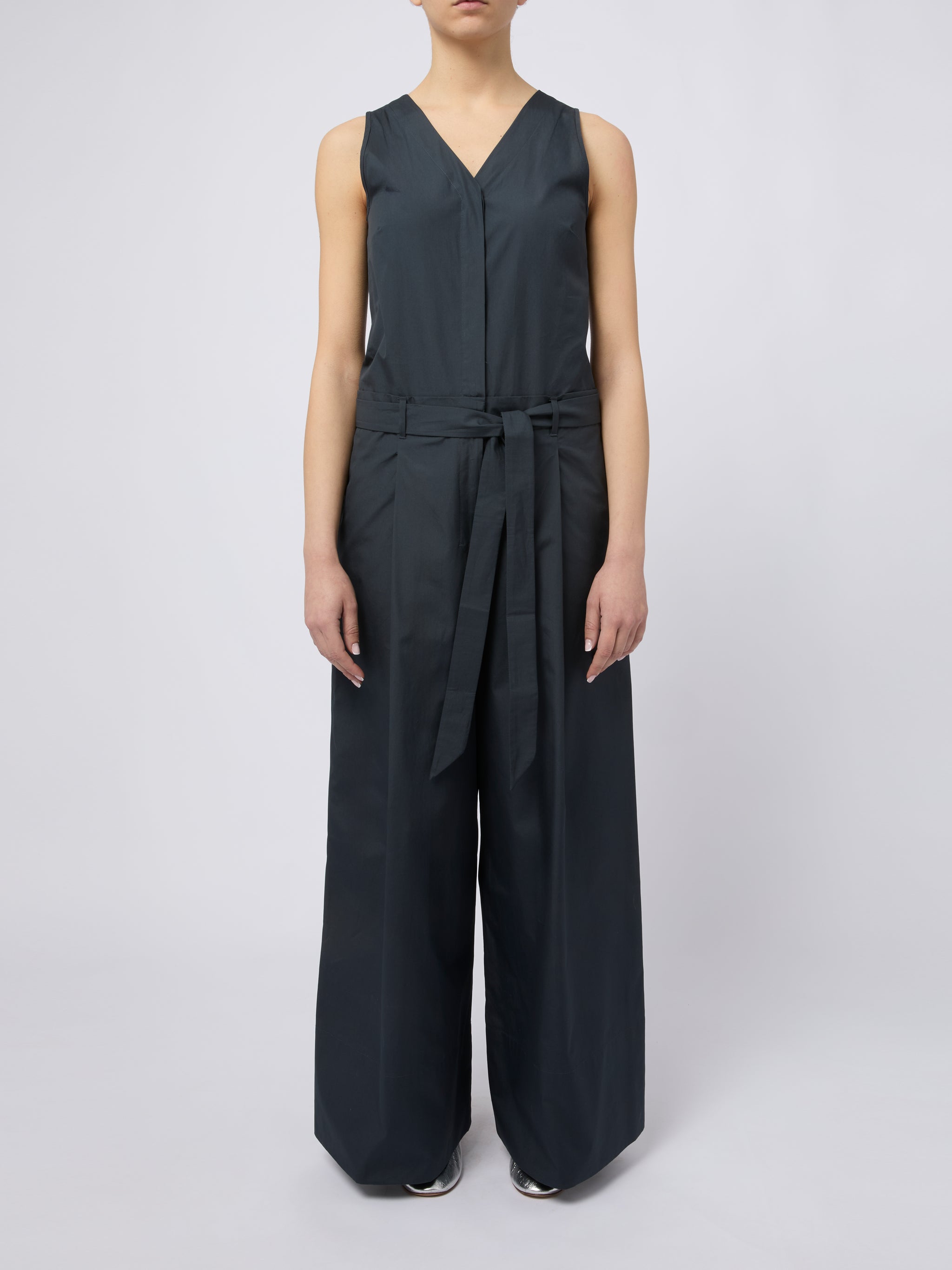 S MAX MARA Tuta lunga Centro con nastro in vita blu 