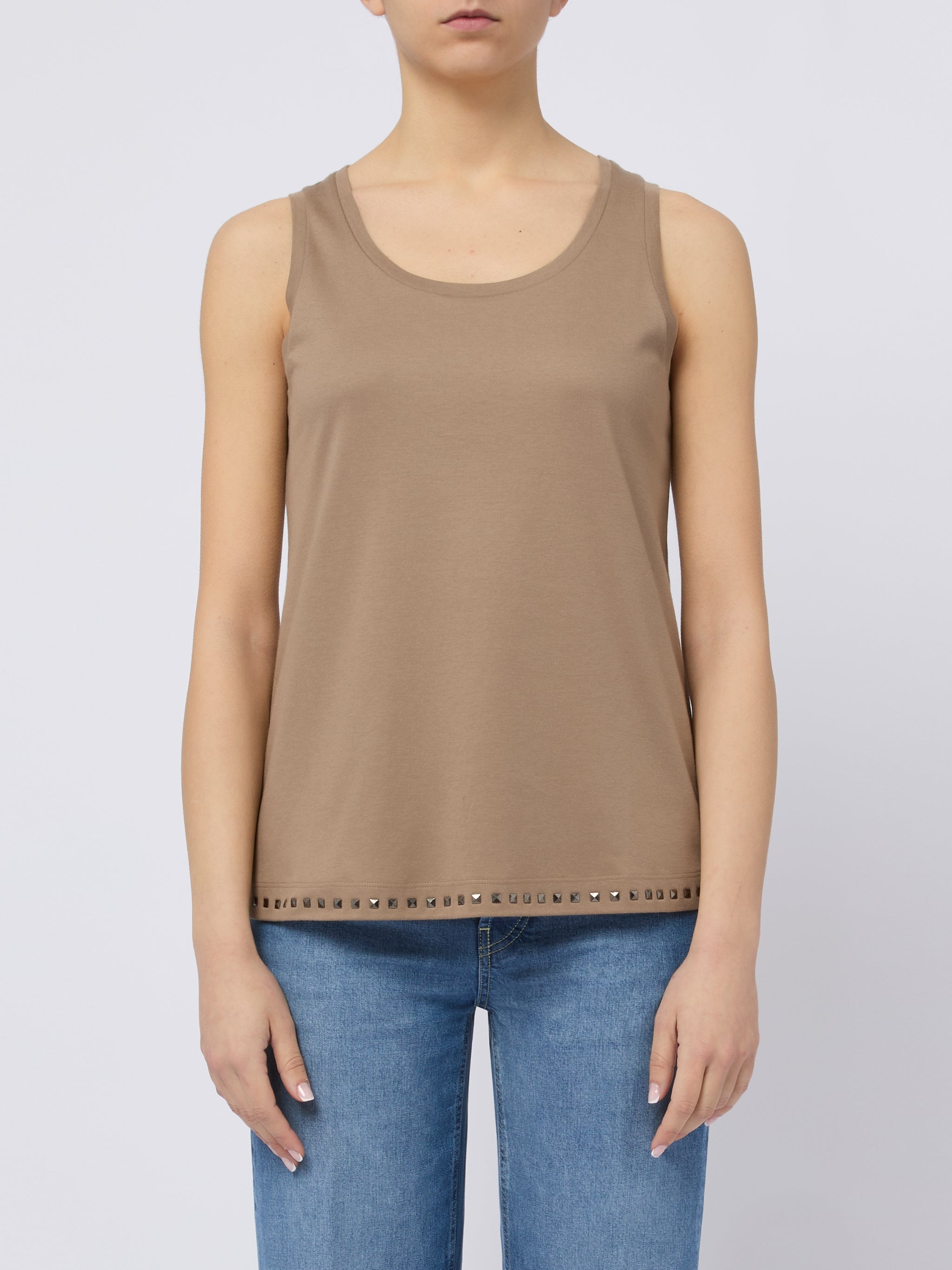 S MAX MARA Top Furetto con strass marrone 