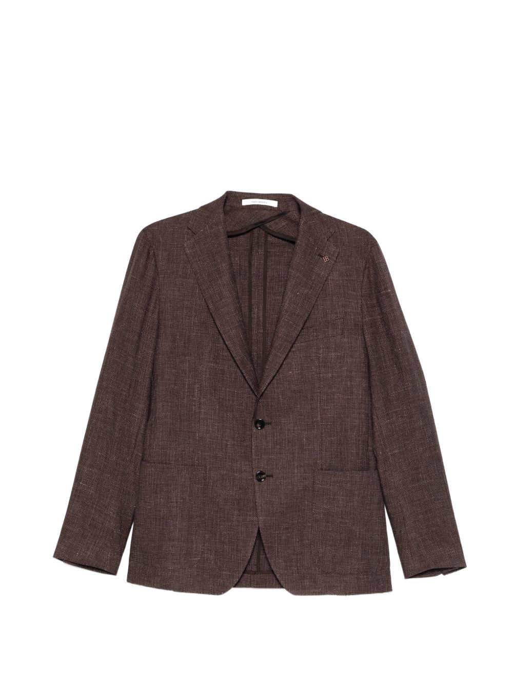TAGLIATORE Blazer monopetto marrone in lino mix cotone 