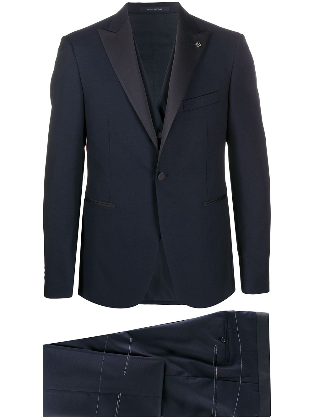 TAGLIATORE Completo tre pezzi blu con giacca monopetto 