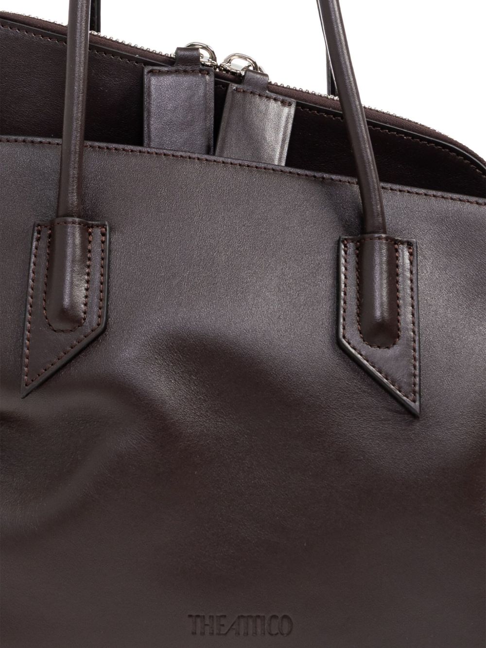 THE ATTICO Borsa a spalla media 'La Passeggiata' in pelle marrone 