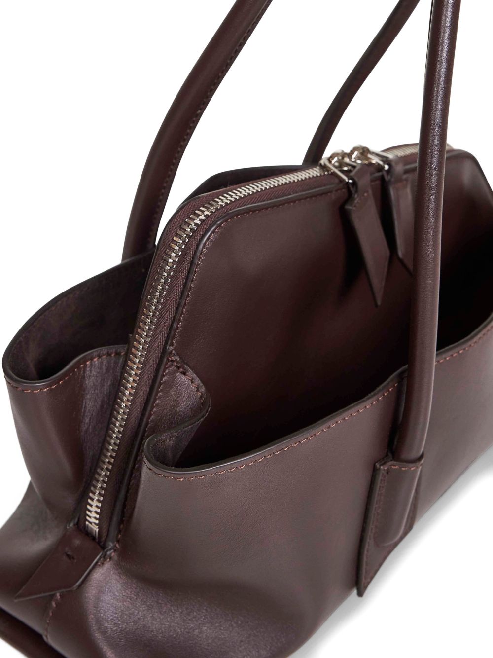 THE ATTICO Borsa a spalla media 'La Passeggiata' in pelle marrone 