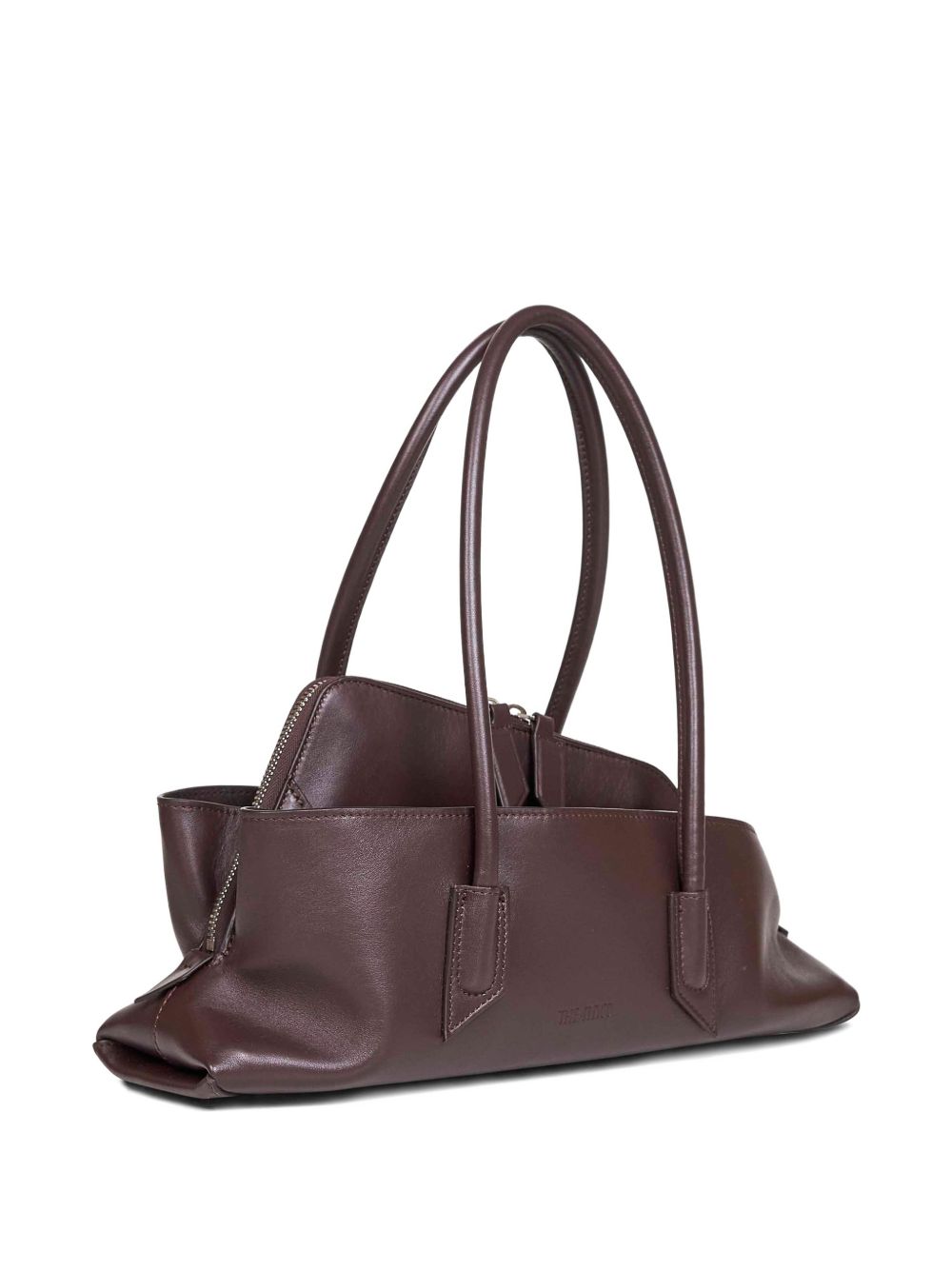 THE ATTICO Borsa a spalla media 'La Passeggiata' in pelle marrone 