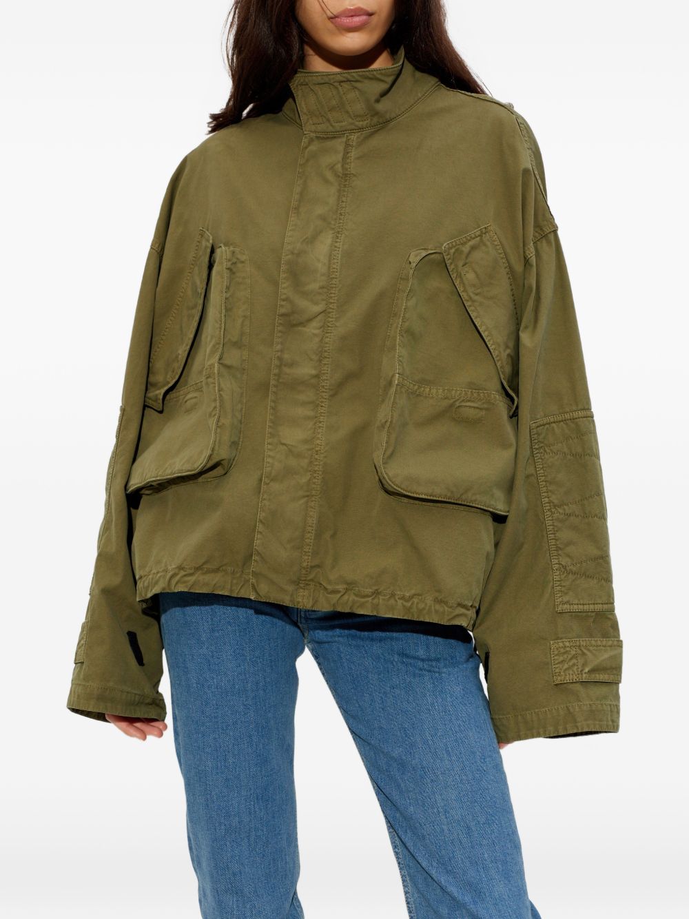 THE ATTICO Giacca in cotone verde militare 