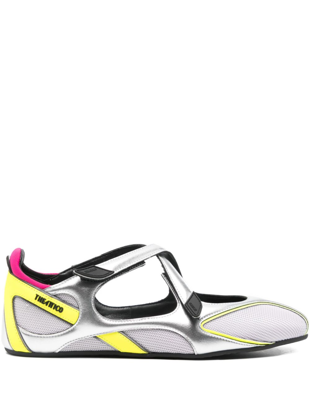 THE ATTICO Ballerine 'Floor 01' grigie e gialle 