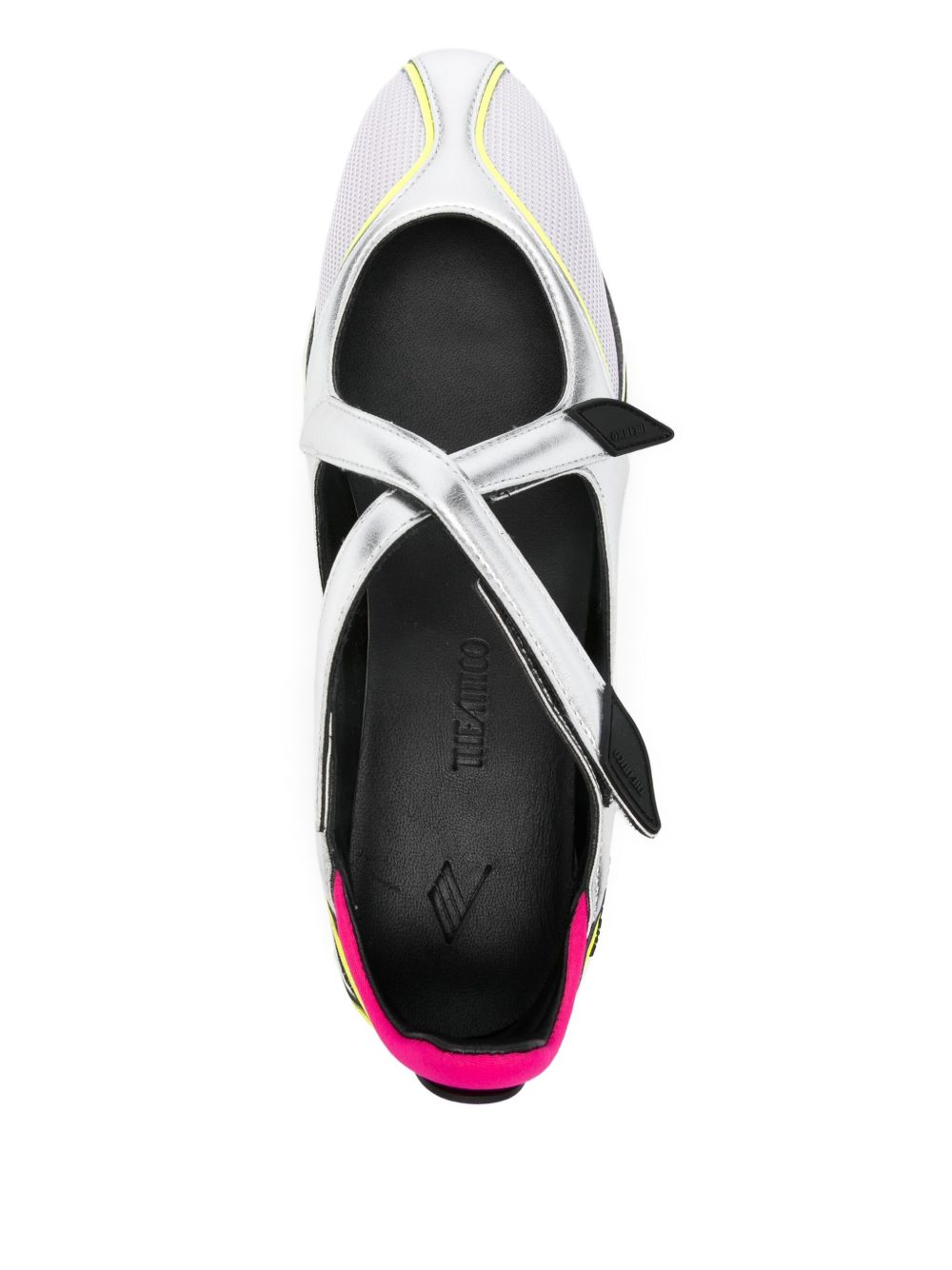 THE ATTICO Ballerine 'Floor 01' grigie e gialle 