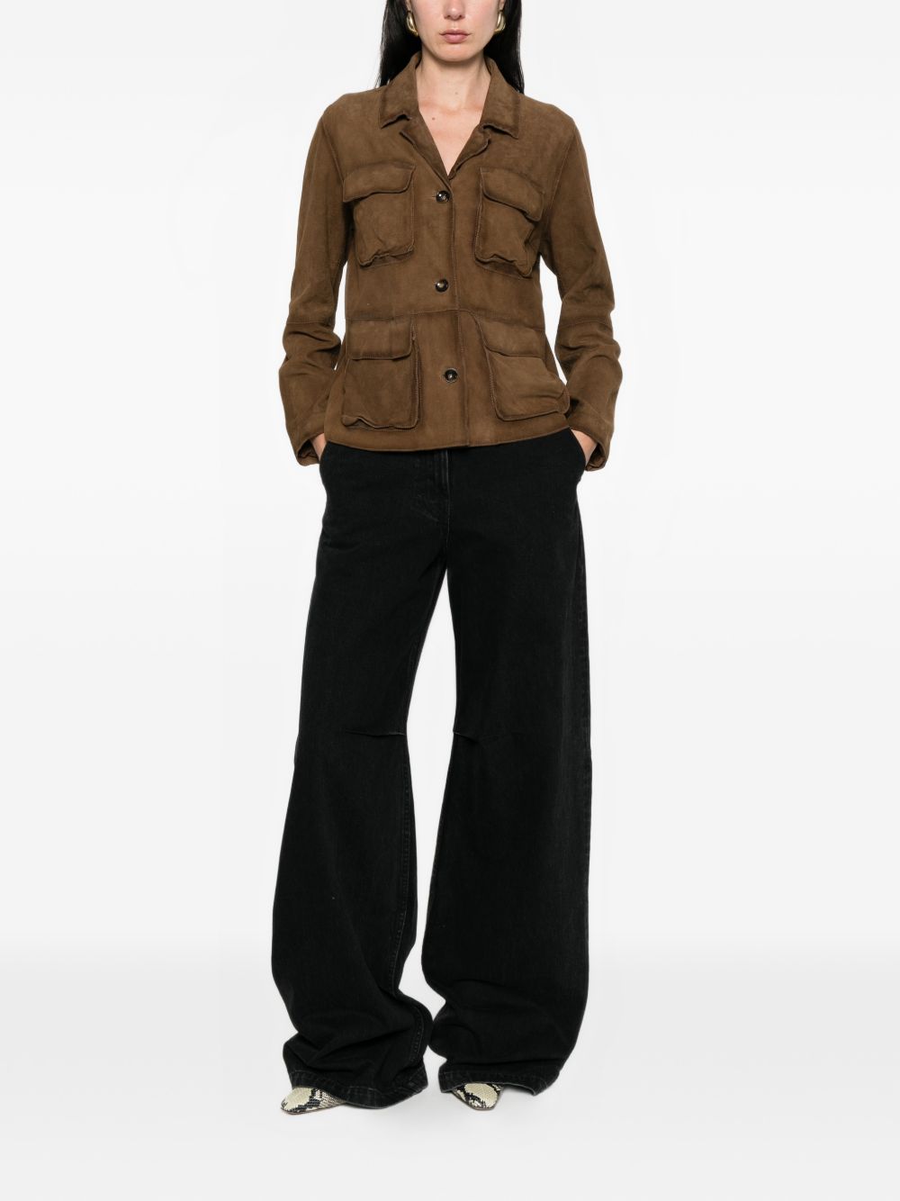 THE JACK AND JACKIE LEATHERS Giacca in pelle monopetto scamosciata 