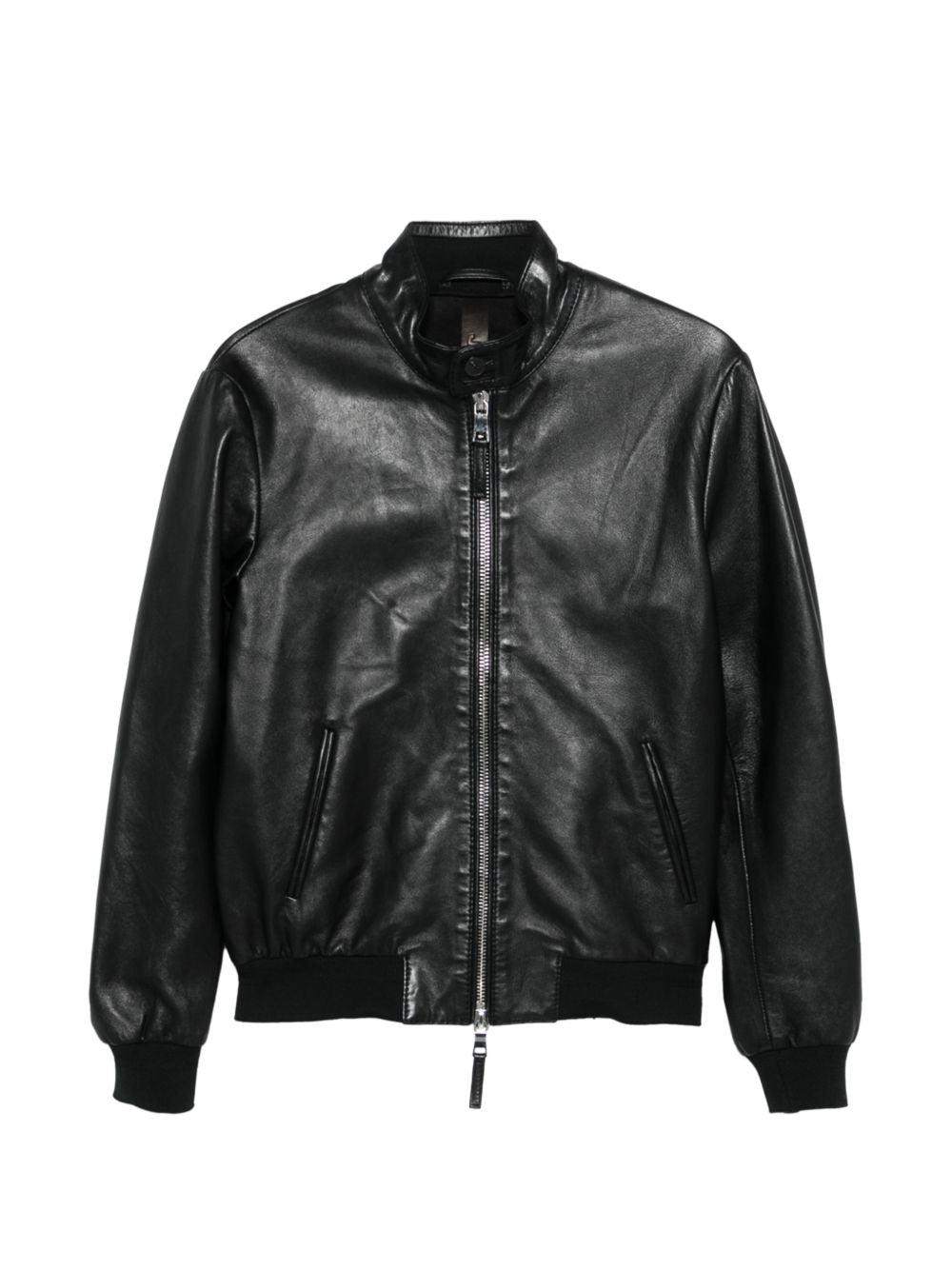 THE JACK AND JACKIE LEATHERS Giacca Elvis in pelle nera con zip 