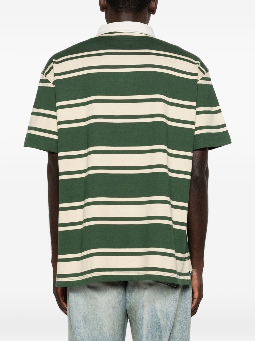 TIMBERLAND Polo verde a righe con logo 