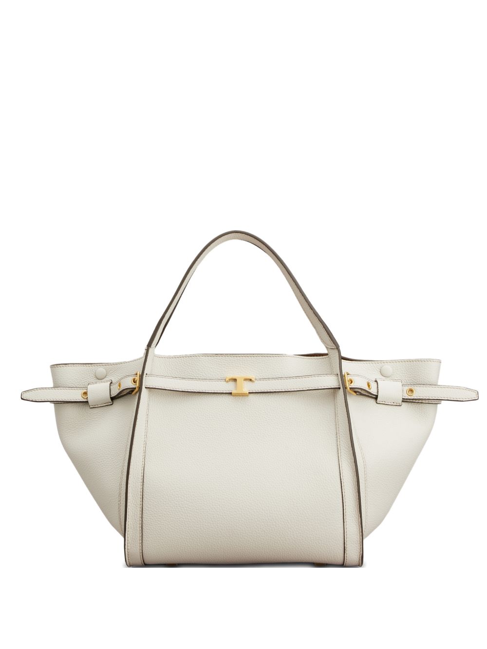 TODS Borsa shopping bianca con fibbia dorata 