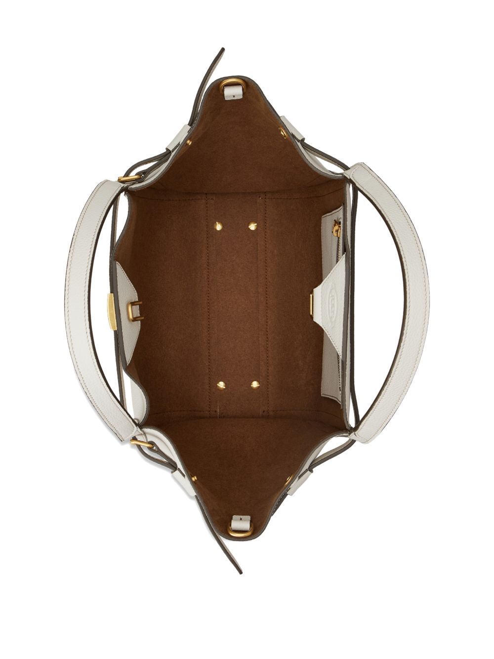 TODS Borsa shopping bianca con fibbia dorata 
