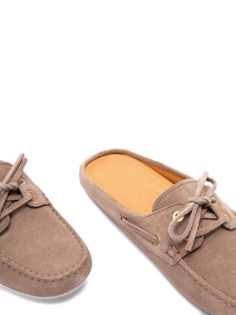 TODS Sabot Gommino in pelle scamosciata beige 