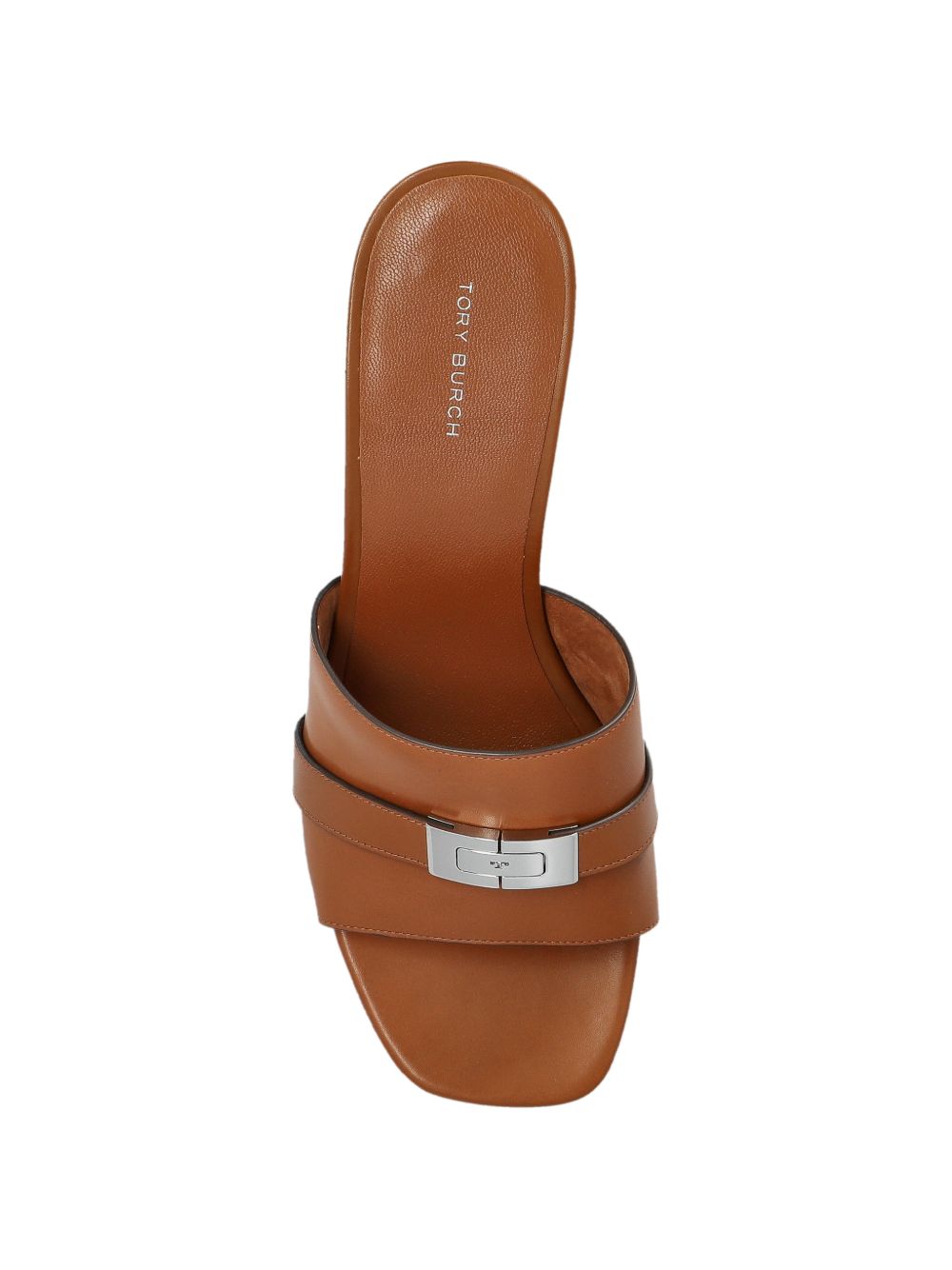 TORY BURCH Sandali mule Leelee in pelle marrone 