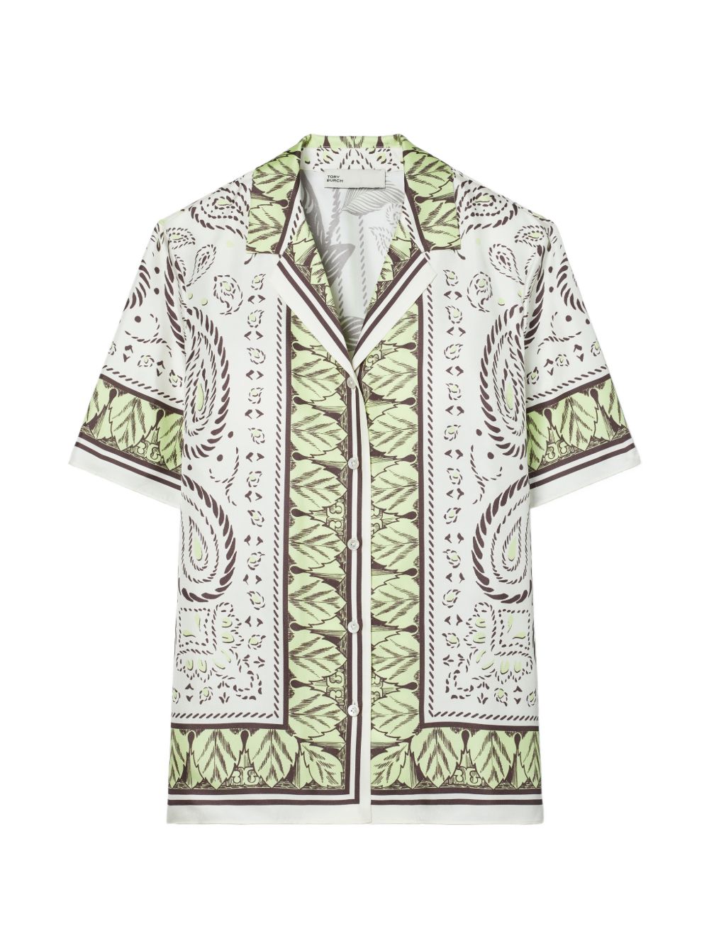 TORY BURCH Camicia camp in seta con stampa 