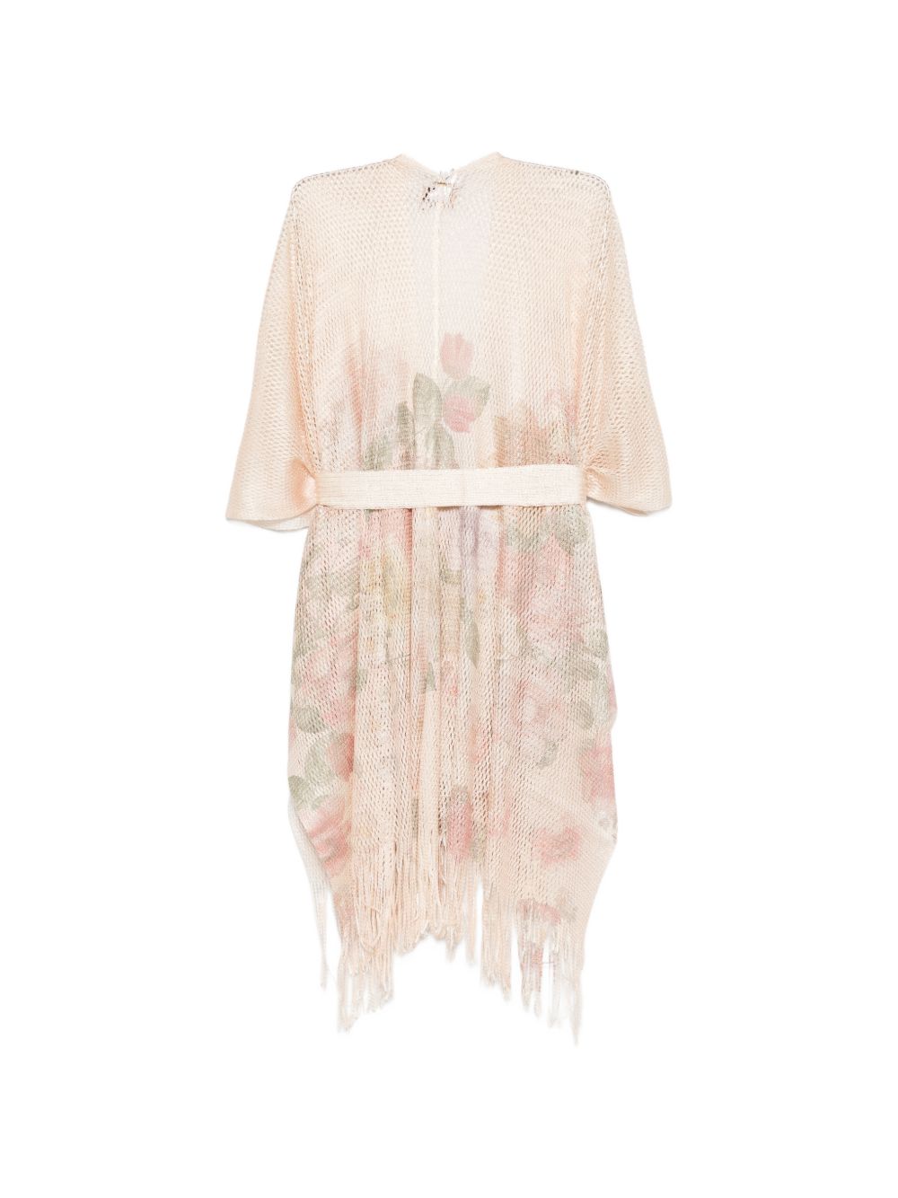TWINSET Copricostume a kimono con stampa flreale e cintura in vita 