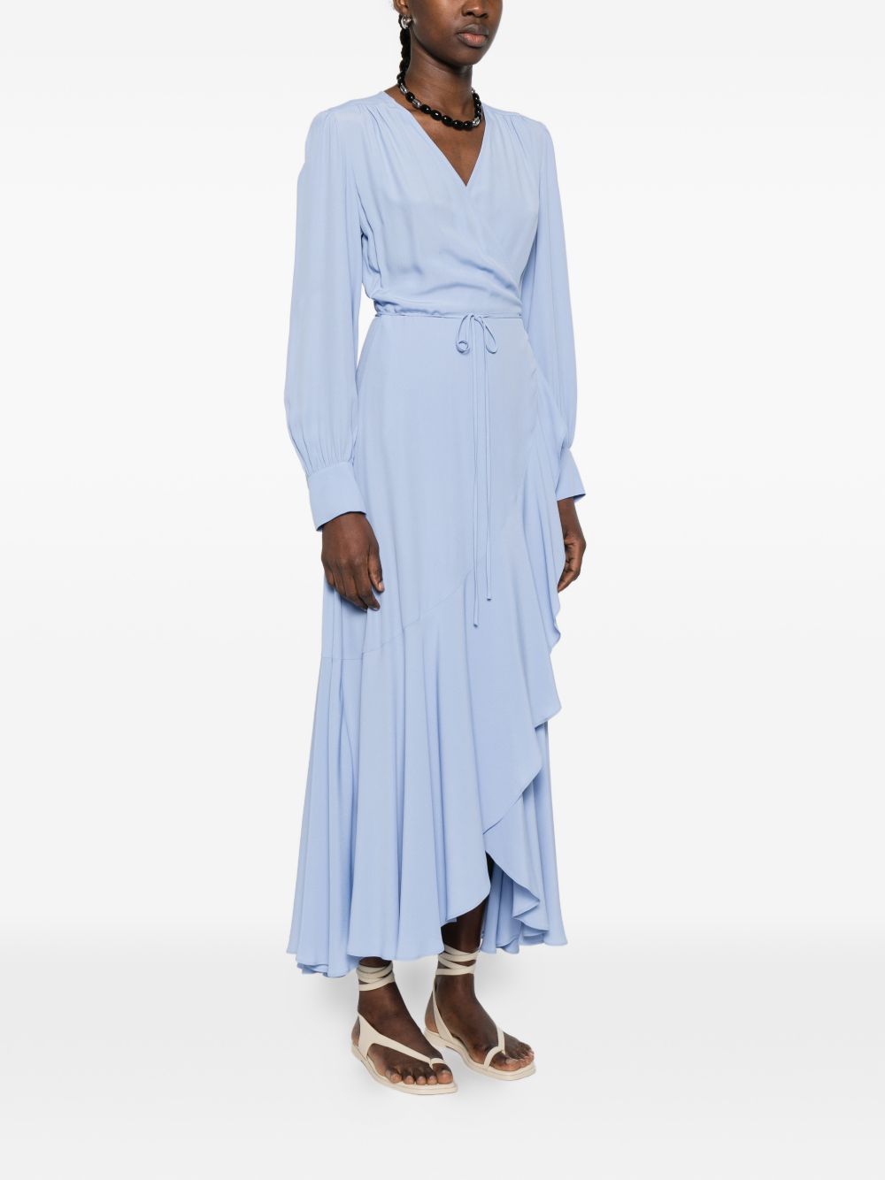 TWINSET Abito lungo con volant azzurro 