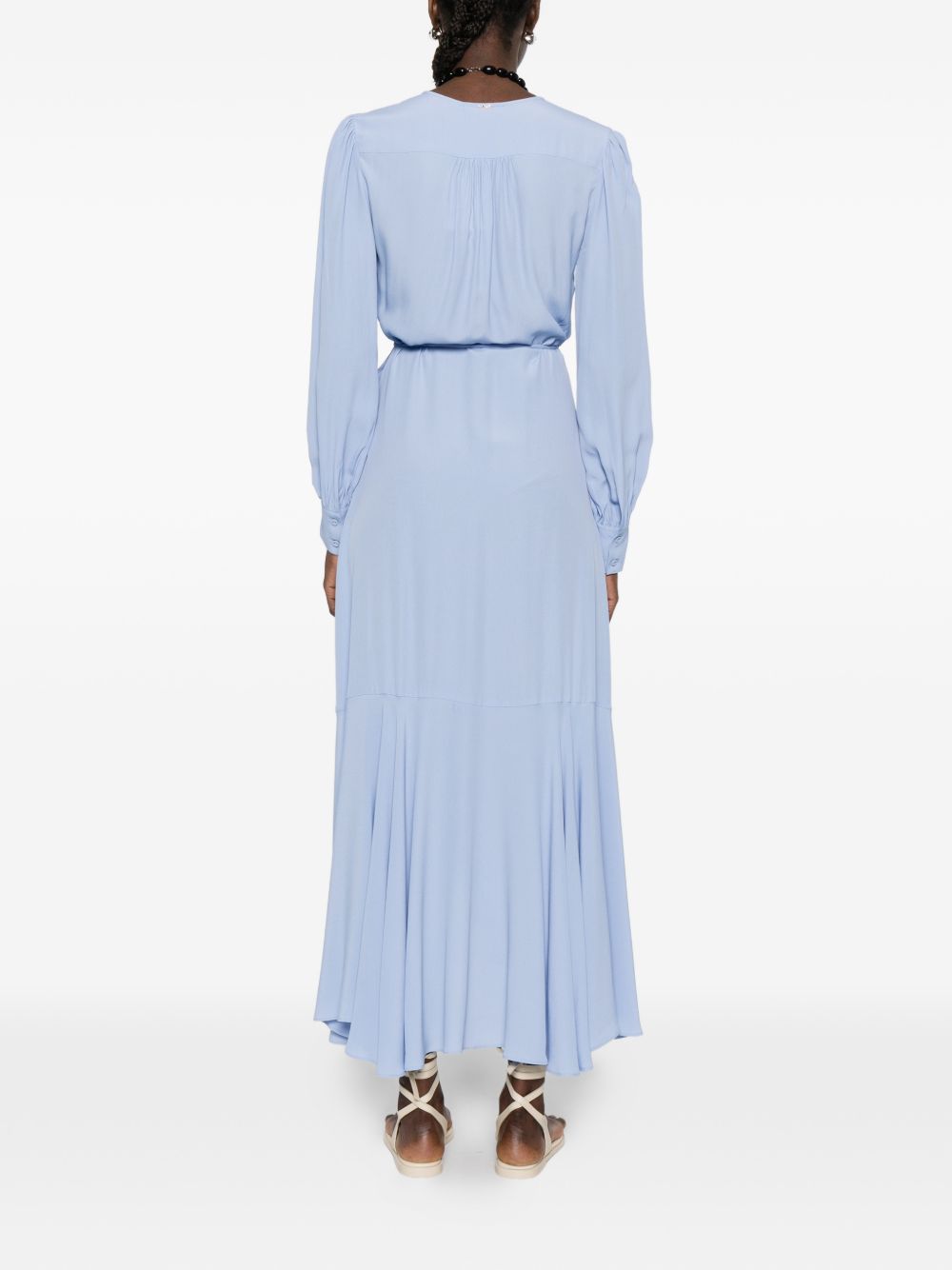 TWINSET Abito lungo con volant azzurro 