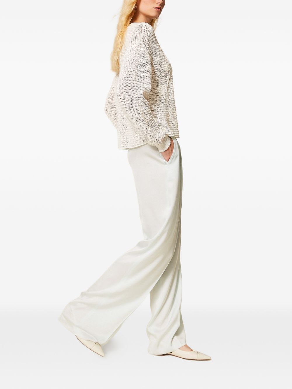 TWINSET Pantalone oversize color ghiaccio 