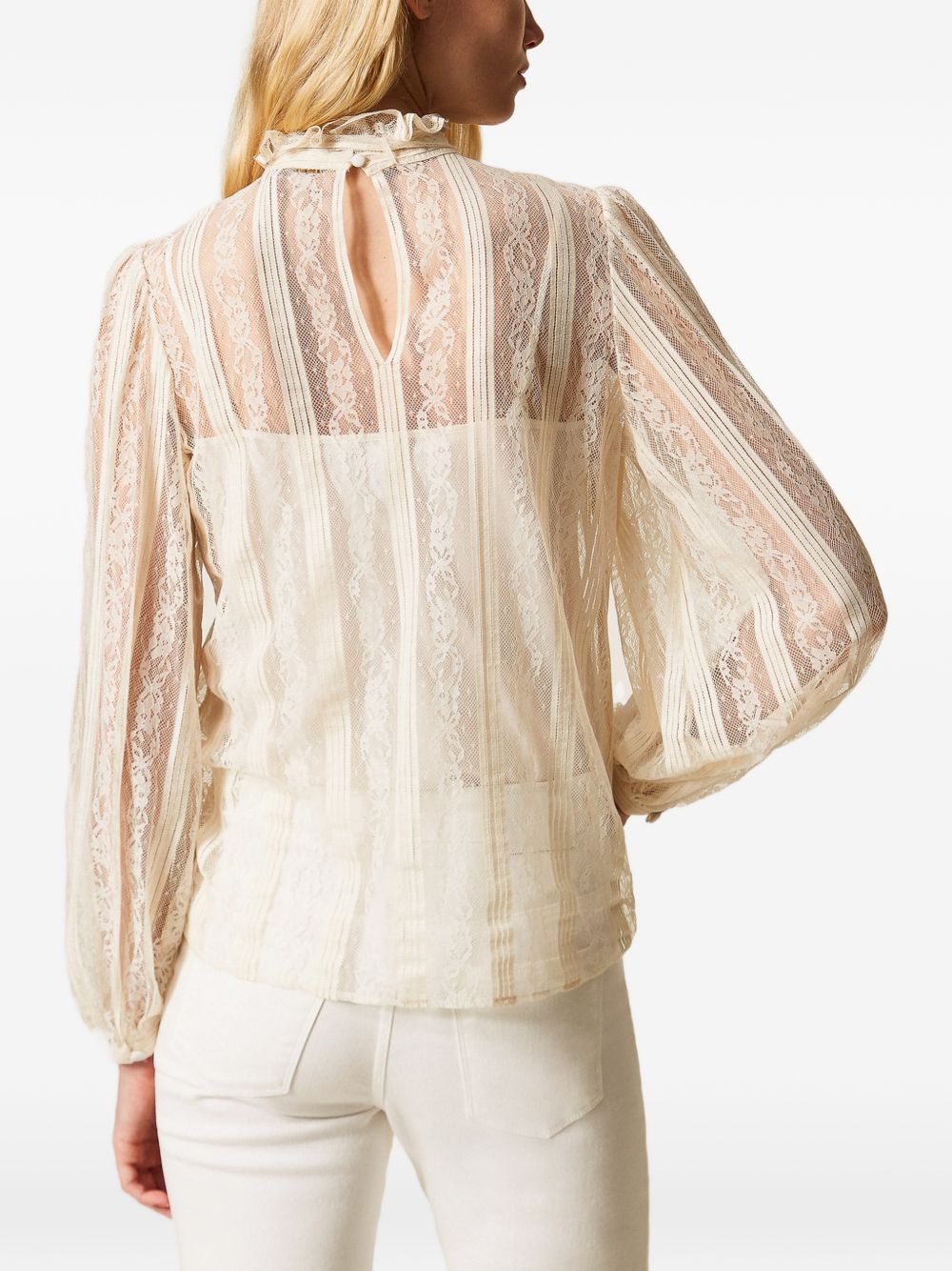 TWINSET Blusa in pizzo avorio 